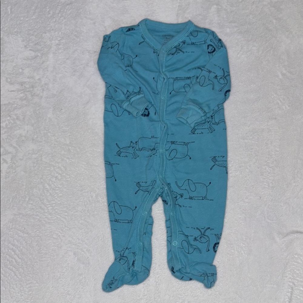 (2 for $10) carters animal footie/ sleeper One Piece with Animal Print